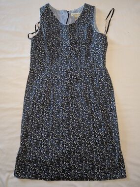 Amanda Smith Blue Sleeveless Midi Dress with Lavender Floral Print 14P